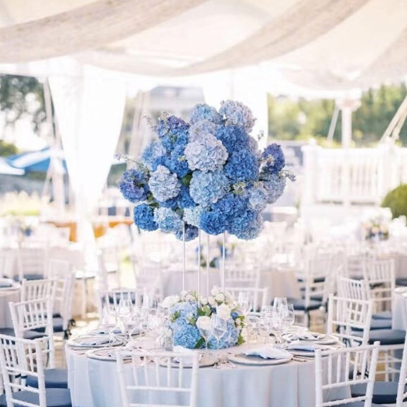 Artificial Silk Hydrangea with Stem Flower Heads Simulation Fake Flower Wholesale for Wedding Birthday Party Room Indoor Decoration Indoor DIY Fl-image-1097288219