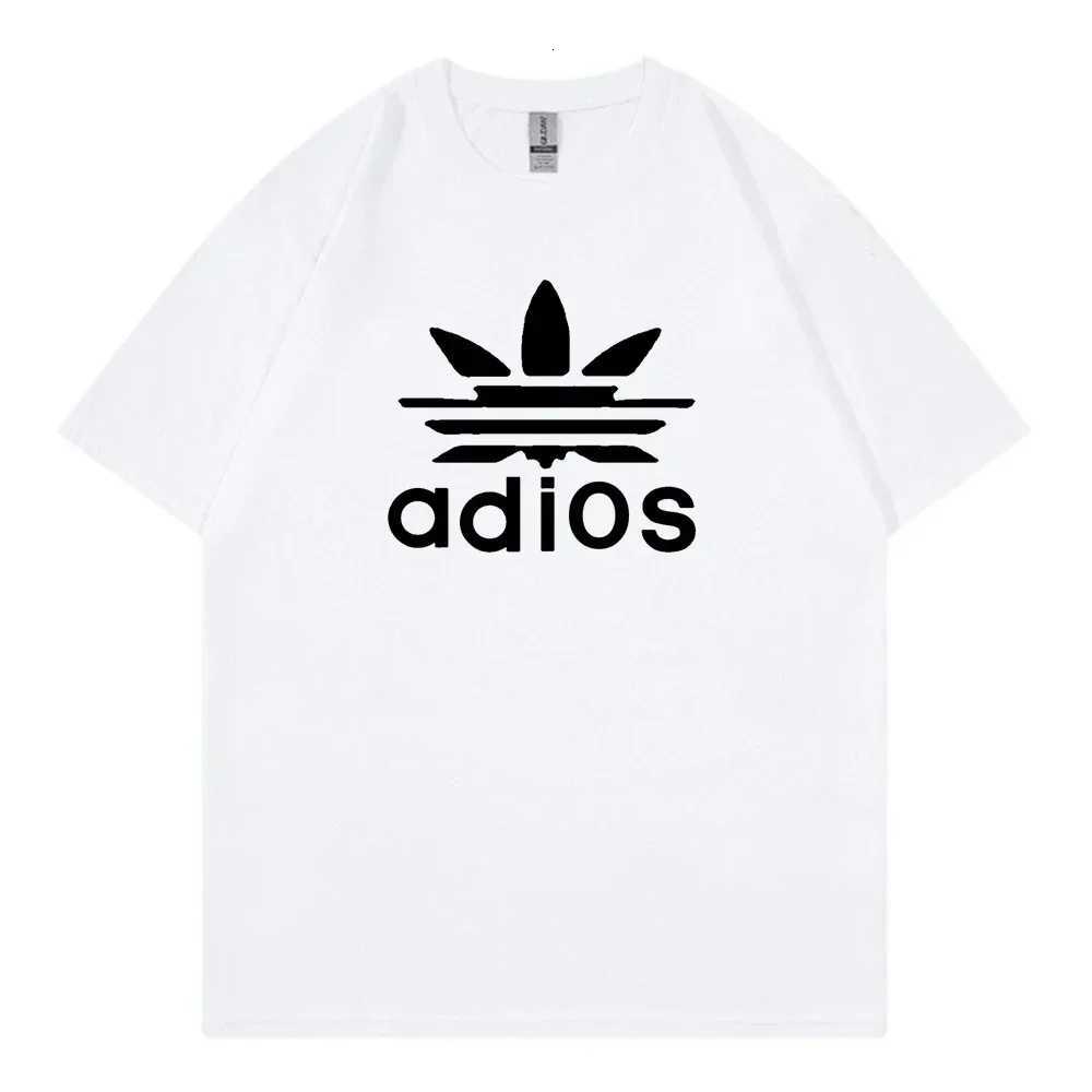 New Casual Young Fashion Trend Funny Adio Print Hip Hop Mens 100 Cotton Round Neck Cotton T-shirt Top Short SleeveT260312