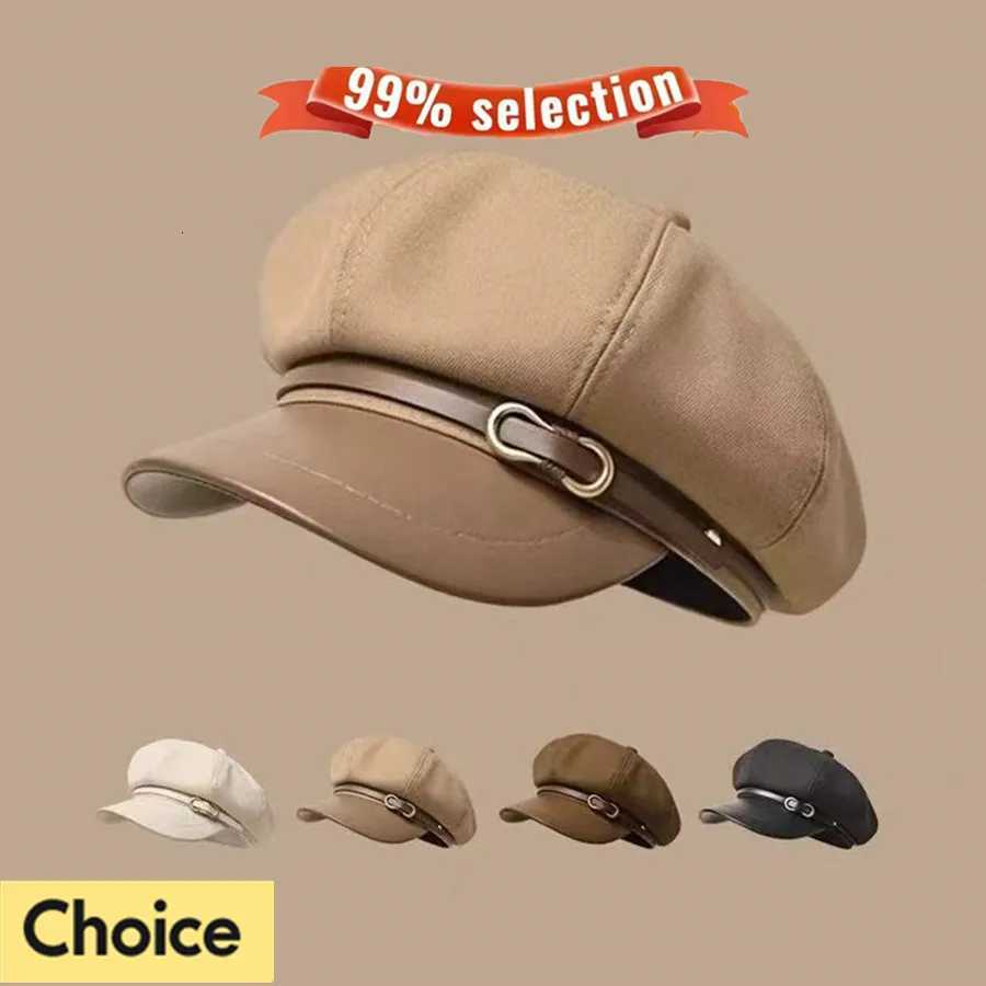 1pcs Retro British Style Beret for Women Versatile Octagonal Newsboy Cap for Big Head Circumference Spring Autumn Hat1pcs H260312