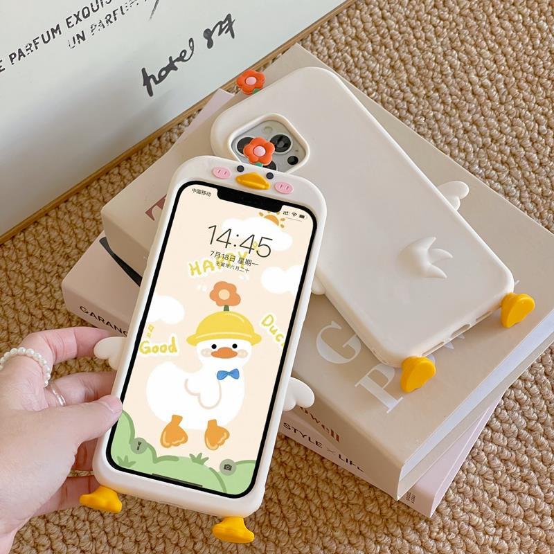 Duck Shape Phone Case For Iphone 16 15 14 13 Pro 12 11 Max Plus 16Pro Cartoon 16Promax Phone Case 15Promax Silicone 15Pro 14Promax Cover Soft 14P