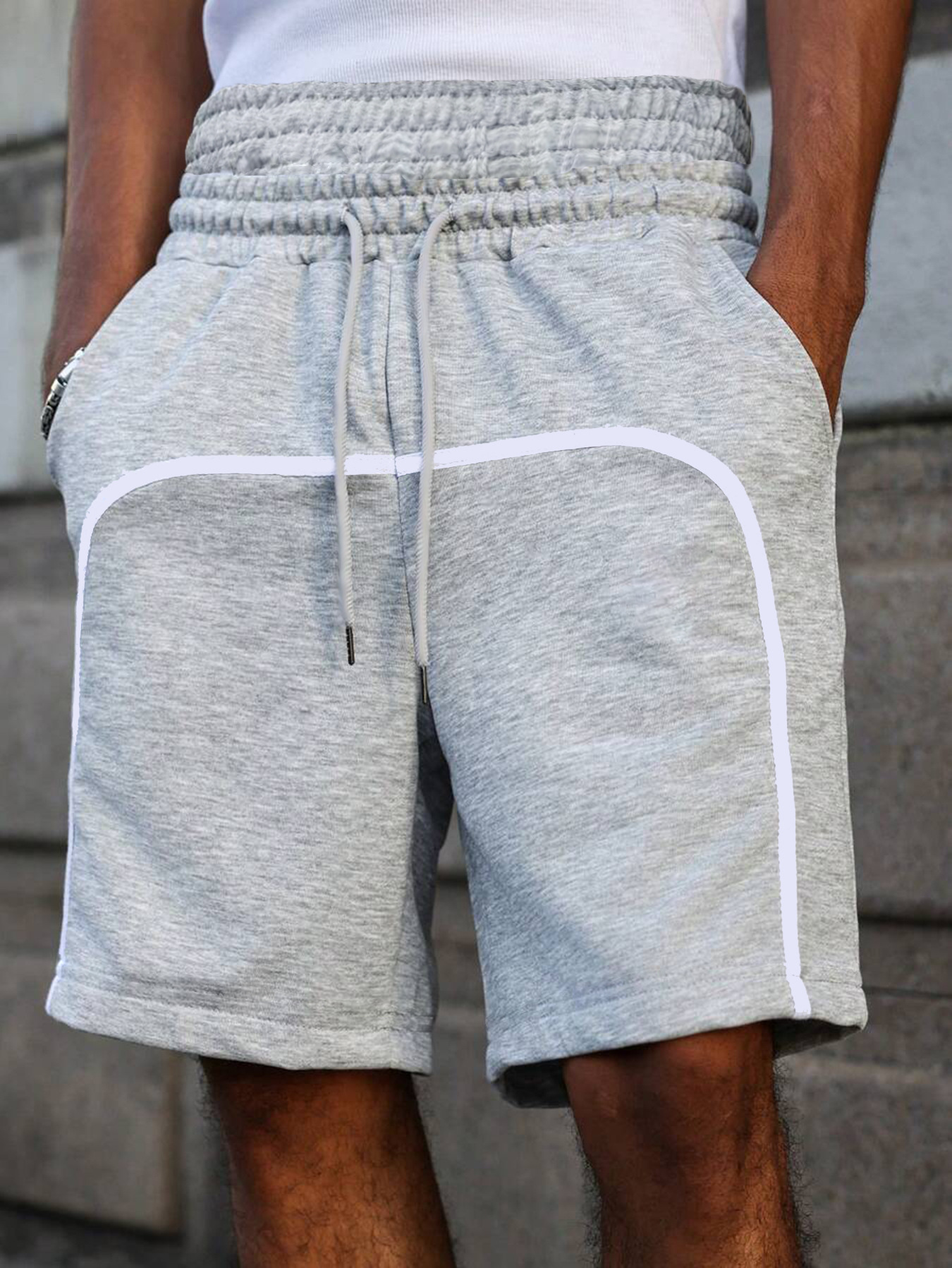 Shorts pour hommes Short à la taille avec cordon de serrage avec bande rayée Design Vêtements pour hommes Shorts pour hommes Vêtements pour homme
