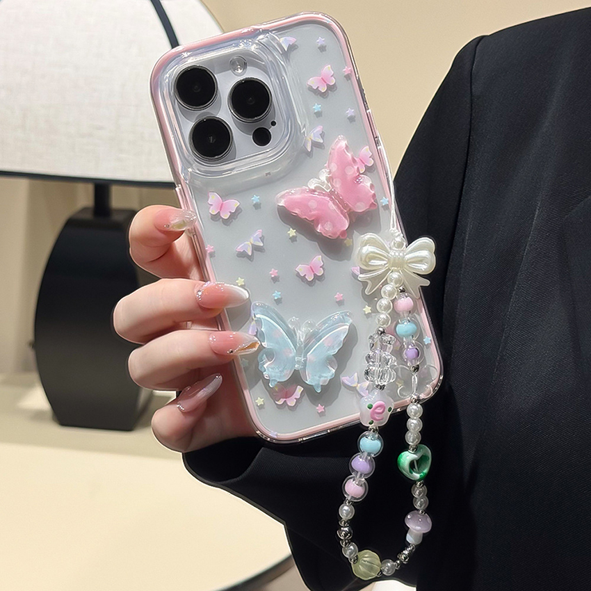 Stereo Butterfly Phone Case For Iphone 16 15 14 13 Pro 12 11 Max Plus 16Pro Charm 16Promax Phone Case 15Pro Creative 15Promax 14Pro Cover Hard 13
