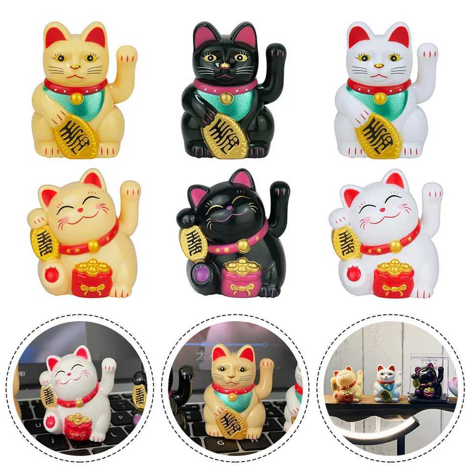 1pcs Solar Powered ki Neko Waving Arm oning Fortune Cat Lucky Cat For He Off And Car Decor K260313-image-1097392644