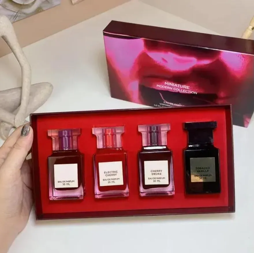 4pcs 30ml Perfume Set Vanille Cherry Fragrance Eau De Parfum Long Lasting smell brand EDP Cologne Spray Gift Box Kit Festival Gift High Quality-image-1097456302