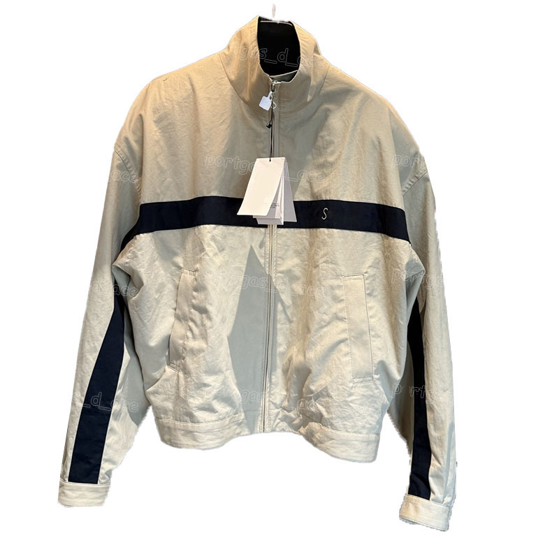 Vintage Women Letters Striped Sporty Jackets Designer Long Sleeve Letter Zipper Up Coats Casual Daily Street Style Jacket