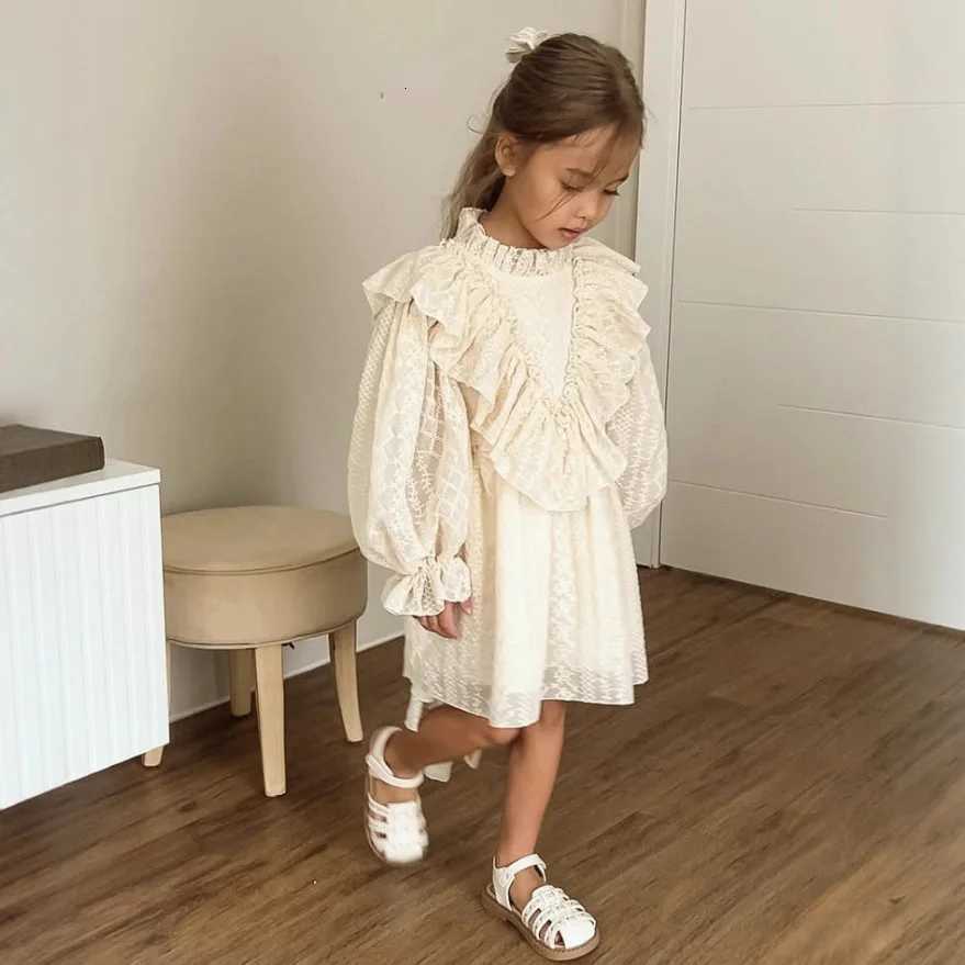 Girls Dress Spring Lace Embroidery Palace Style Princess Dress Casual and Fashionable Temperament Daily Western StyleT260313-image-1097417752