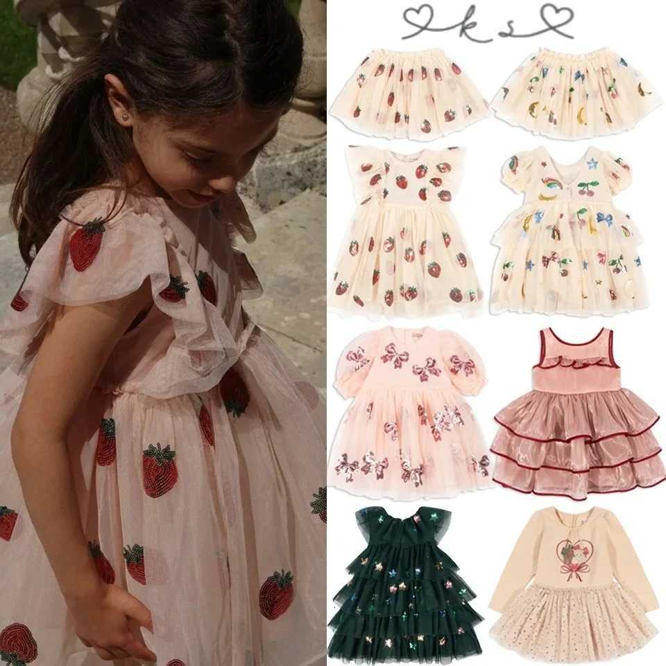 2025 New KS Summer Baby Girls Princess Dress Kids Clothes Girl Mesh Sequins Dresses Childrens Clothing Skirts Party VestidosT260313-image-1097424602