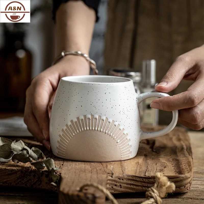 500ML Japanese Coffee Mug Thread Vintage Coffee Cups Ceramic Water Tea Cup Drinkware Home Office Large Capacity C260313-image-1097497227