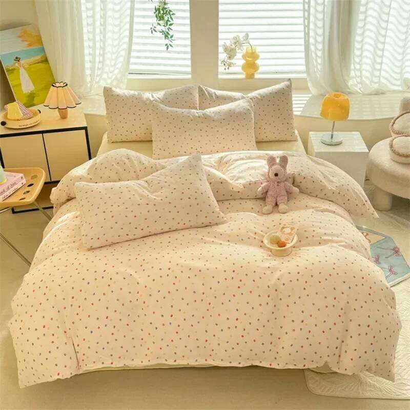 Floral Style Duvet Single/Queen/King Soft Washed Cotton Bed Cover 240x220 Bedding Sets H260312-image-1097374230
