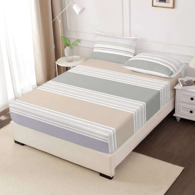 3pcs Printing ultra-fine fiber Fitted Bed Sheet Pillowcase Set Skin Friendly Breathable King size bed sheet Mattress Cover H260311 H260312-image-1097374407