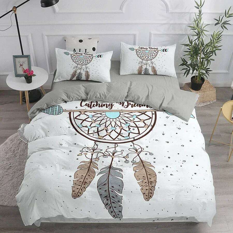 Dream Catcher Bedding Set Elegant Bohemian Duvet Queen 240x220 Ethnic Quilt Single Double King Comforter Bed Cover H260312-image-1097372559