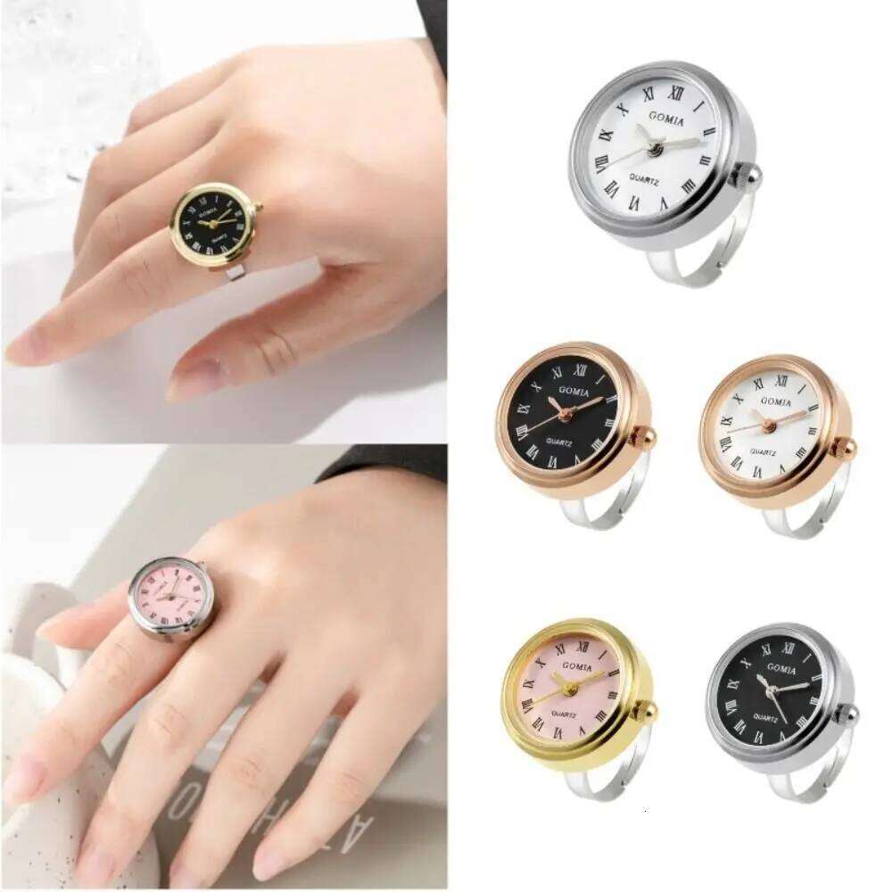 Creative Vintage Punk Style Quartz Rings For Women Man Stainless Steel Flexible Finger Ring es H260312-image-1097374599