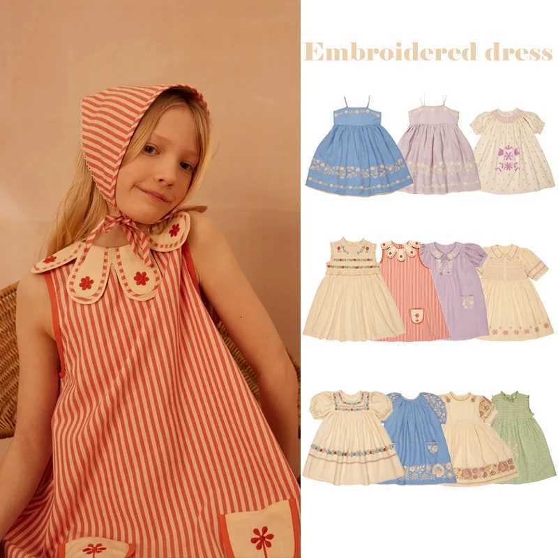 In stock Summer APO retro country style custom childrens pink striped sleeveless vest dress princess groupT260313-image-1097416881