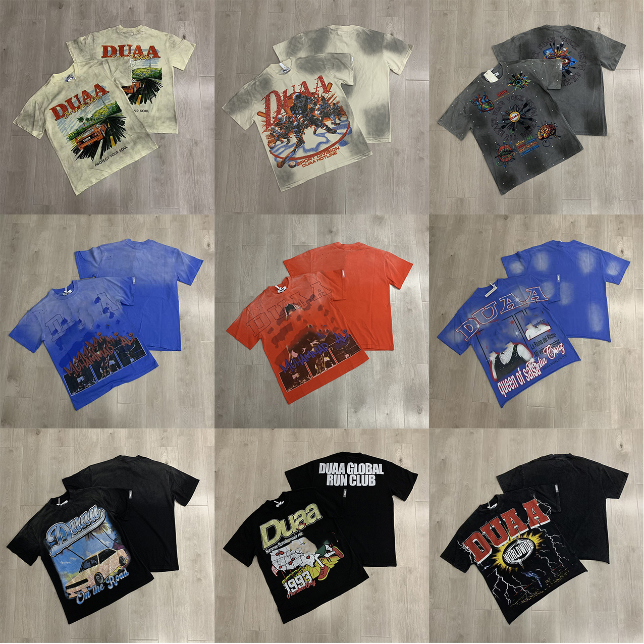 Designer Mens T Shirts duaa T-Shirt Graffitiwith Speckle Detail Men Women Streetwear Cotton Casual duaa No Gut No Glory F-Terry Cropped T-shirt-image-915591737