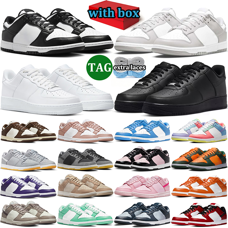 with box free shipping men women running shoes designer sneakers low top outdoor durable trainers comfortable sports shoe white black panda Wolf Gre
