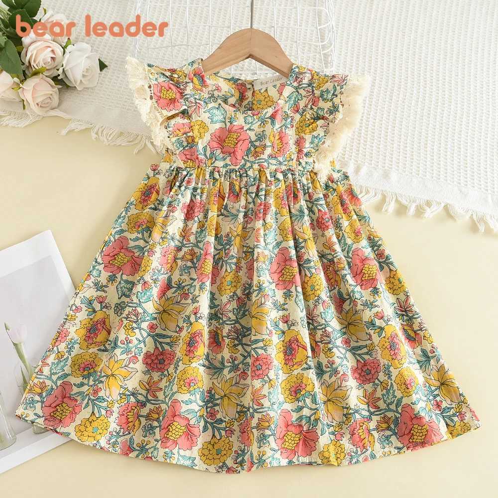 Bear Leader Filles Robes Florales 2025 Nouvelle Mode Doux Enfants Fleurs Costumes Enfants Sans Manches Robes Enfant Bébé VêtementsT260313
