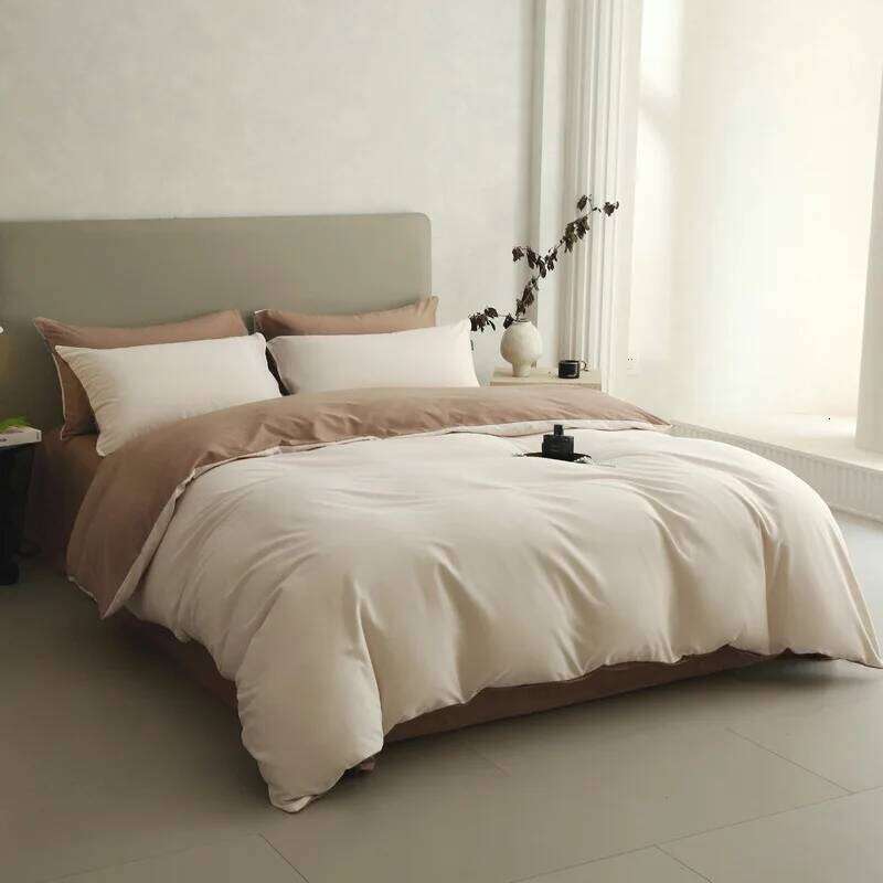 Class A light polished four-piece set of solid color long-staple cotton 100 & B home textiles H260312-image-1097371376