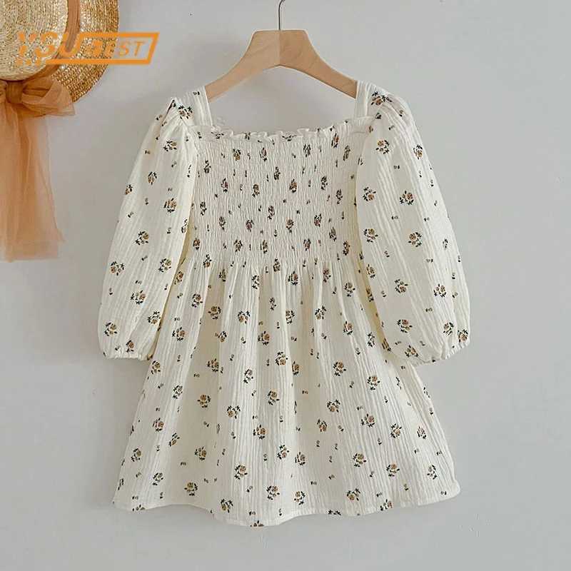 Spring Autumn Kids Baby Girls Long Sleeve Sweet Rose Printing Princess Dress Casual Baby Girls Dress Children Clothes DressT260313-image-1097417568