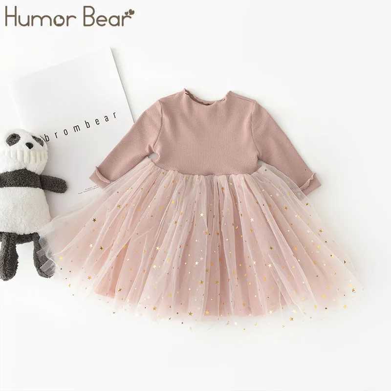 Humour Ours Bébé Fille Vêtements Ensemble Étoiles Lune Décoration Maille Bébé Fille Robe À Manches Longues Body Costume Bébé VêtementsT260313
