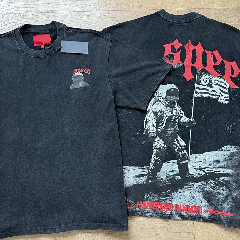 Goddpeed Designer Vintage Washed Long Shirt Graphic T Shirt Hip Hop Skull Print Long Sleeve Shirt Casual Street Hipster Graffiti Breathable Graphic