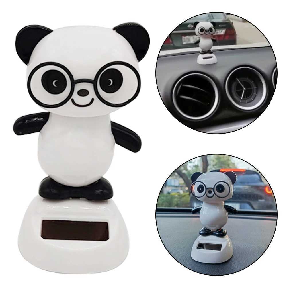 Solar Power Cute Panda with es Autatic Swinging Doll Car Dashboard Ornament Gift Auto Decortion Interior Car Pendant K260313-image-1097393515