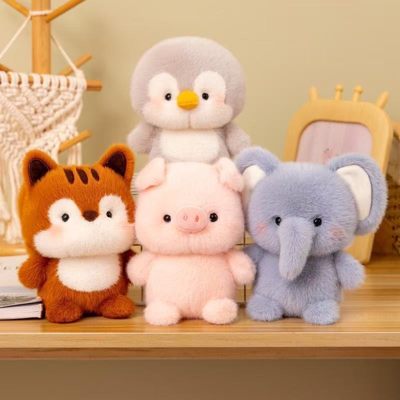 Cute Bear Keychain Plush Bag Charm Office Gift Stuffed Toy-image-1097733567