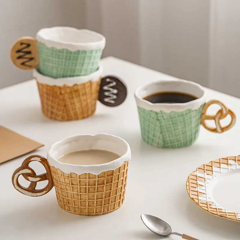 300ml 10oz 3D ceramic mug breakfast cookie coffee mug cup C260313-image-1097497262