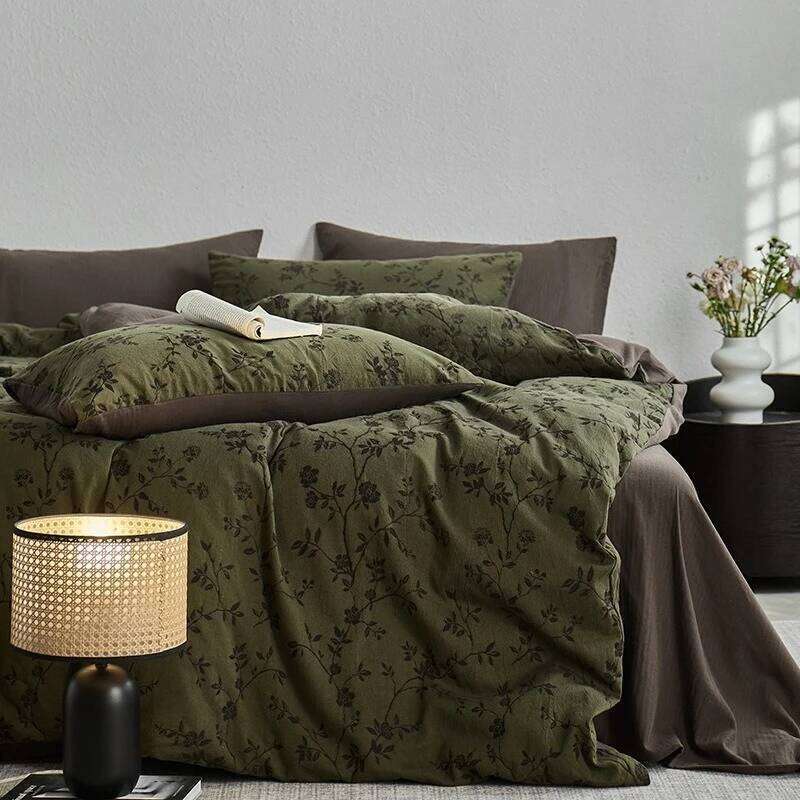 Sheet quilt cover naked sleeping feeling bed high-grade antique retro new bedding four-piece cotton set H260312-image-1097373505