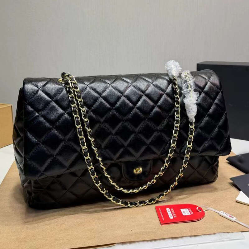 Classic Designer Shoulder women crossbody bag Black chain Jumbo Calfskin Dia Lattice Ladies Airport XXL Bags Quilted large Flap handbag