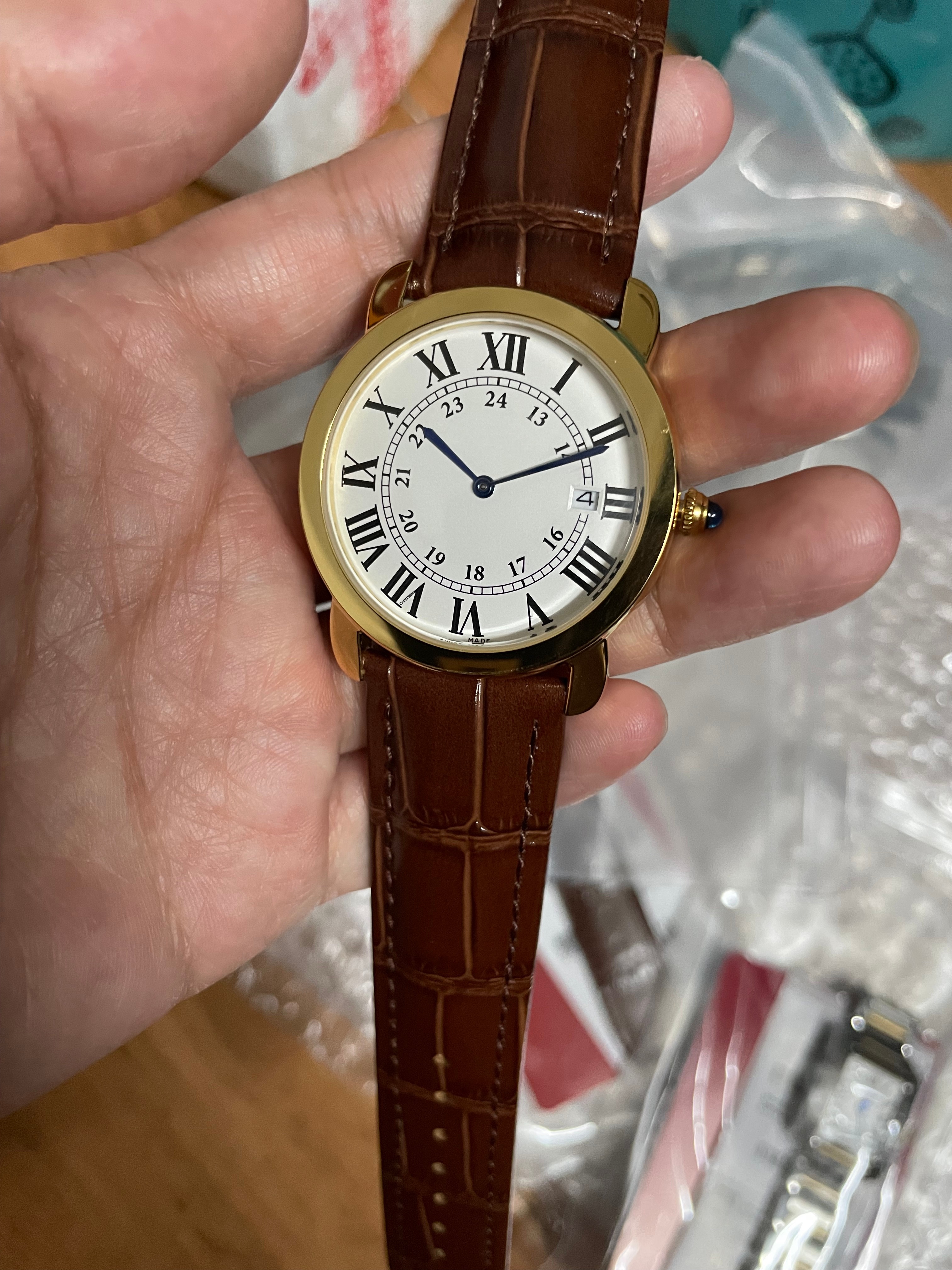 New Fashion High quality watch woman classic quartz movement watches designer Brown Leather Strap New arrivals White Face 093-image-763509686