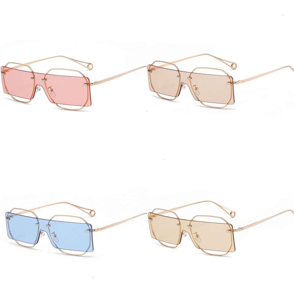 Sunglasses square glasses for men women Fashion punk sunglasses Black Pink Bule shield lens gold metal frame Free Shipping