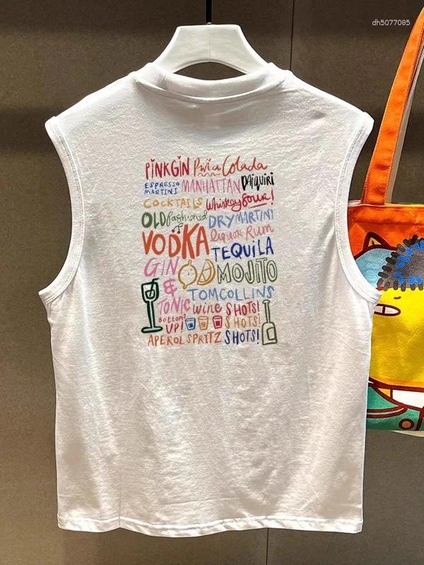 Men's Tank Tops Luxury Cotton Spor Svel T-irt For Men Summer Breathable Moisture Ng Printed Round Ne Sweat Vest Casual Wear