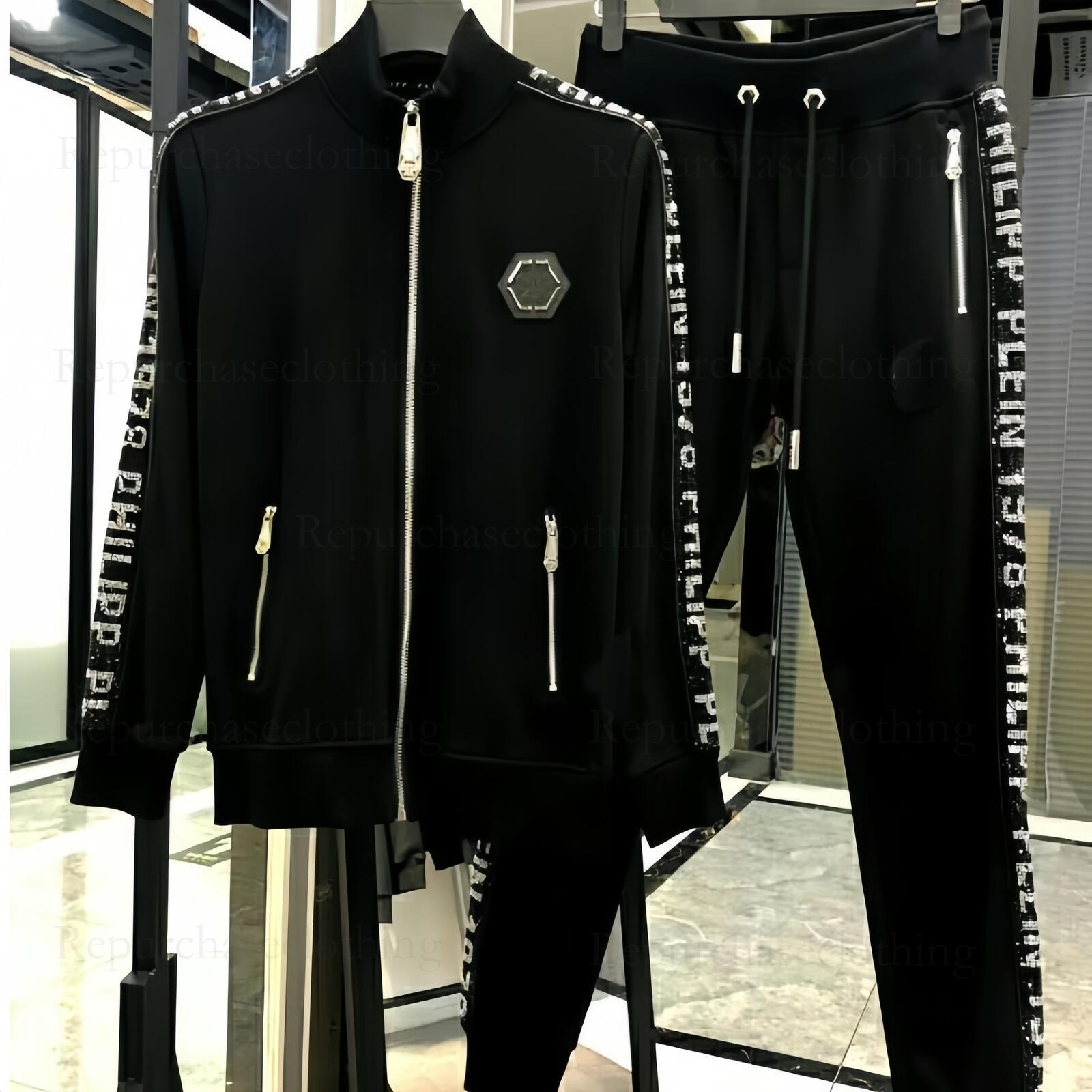 Philiplys plein tracksuit designer high quality Philiplyspleinjacket Loose Fit Sport Set Fashion Zipper Long Sleeved Autumn Winter Sweatshirt Outdoo