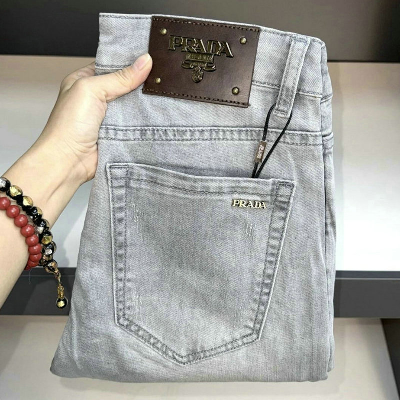 Men's Jeans Spring Summer Thin Men Slim Fit European American High-end Brand Small Straight Pants Q9785-99