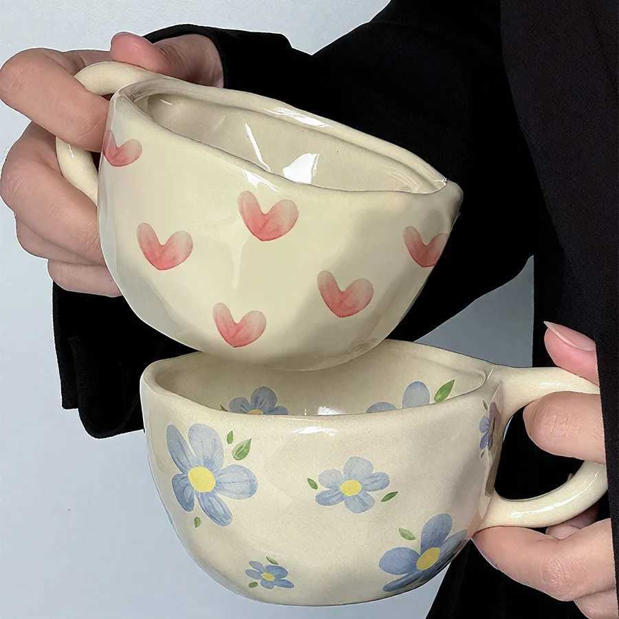 Ceramic cup Coffee cup Water cup Mug Tea cup Cup Cartoon Kids Minimst Nordic style For brewing tea With handle Engraving avai C260313-image-1097499007