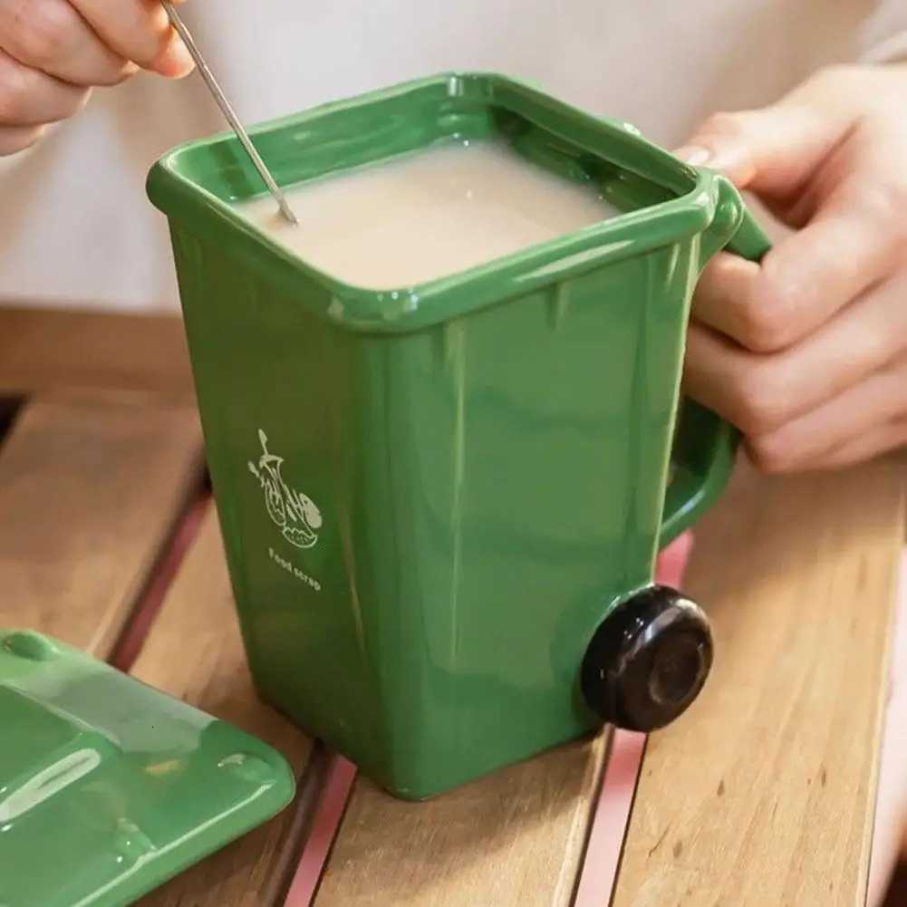 400ml Distinctive Trash Can Design Mug Trendy Office Coffee Mugs Creative Garbage Trash Can Shape Coffee Milk Cups C260313-image-1097497357
