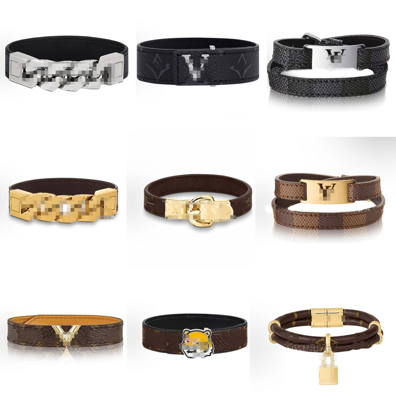 High Quality VL Letter Bracelet Luxury Gold Bracelets Designer Women Men Double Deck Leather Gold Buckle Brand Bangle Lock Pendant Anniversary Gift
