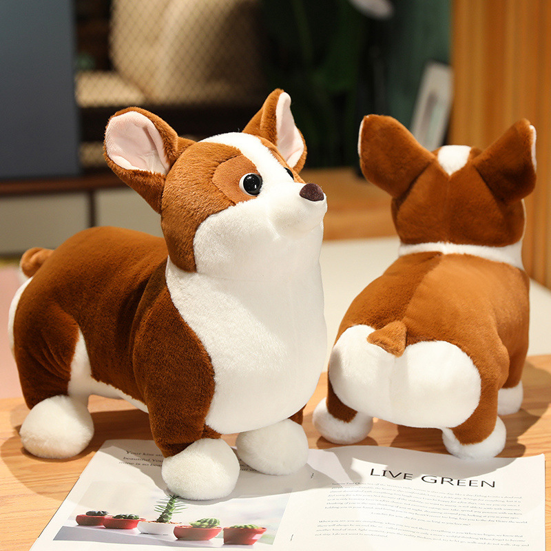 Sound-Emitting Corgi Plush Toy Pet Dog Stuffed Animal Kids Birthday Gift Cute Pillow Toy-image-1097417353