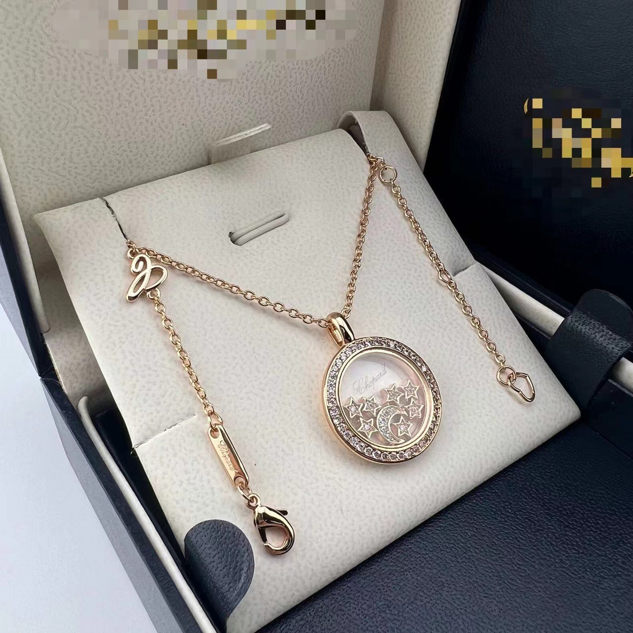chopardies necklace Designer Jewelry V gold seven-star moon pendant necklace for women full of diamonds stars and moon elegant collarbone chain