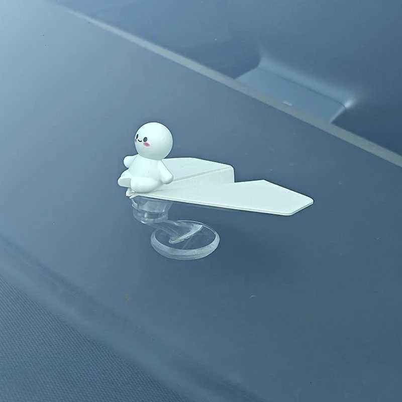 Rotating Paper Airplane Cat Car Center Console Ornaments Dashboard Micro Screen Decoration Car Interior Accessories K260313-image-1097393158