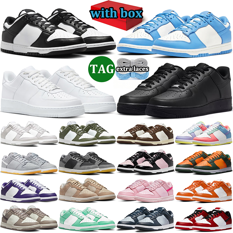 with box free shipping men women running shoes designer sneakers low top outdoor durable trainers comfortable sports shoe white black panda Medium O