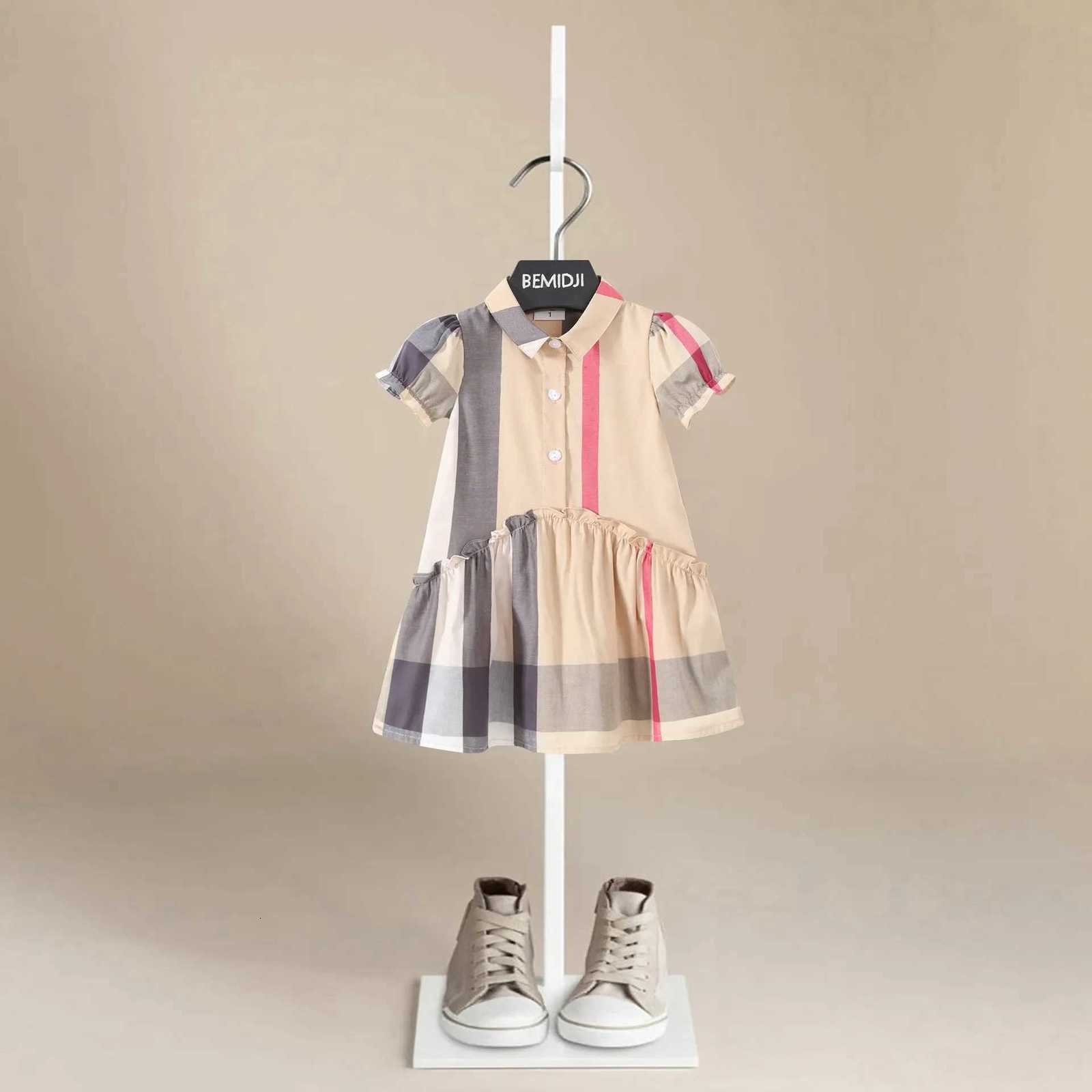 Baby Princess Dress Summer Cotton Short Sleeved Baby Girl Dress Striped Shirt Bubble Sleeve Princess Childrens ClothingT260313-image-1097419338