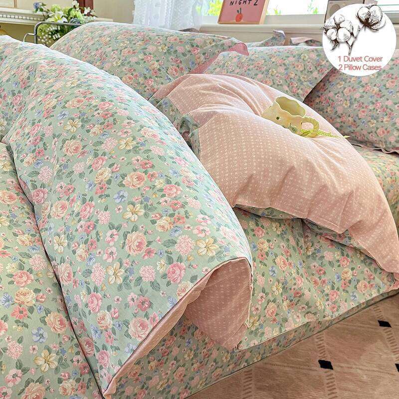 100% Cotton 3pcs - Wrinkle Resistant & Breathable | 1 Duvet Cover 2 Pillowcases, Comfort Bedding Set H260312-image-1097372867