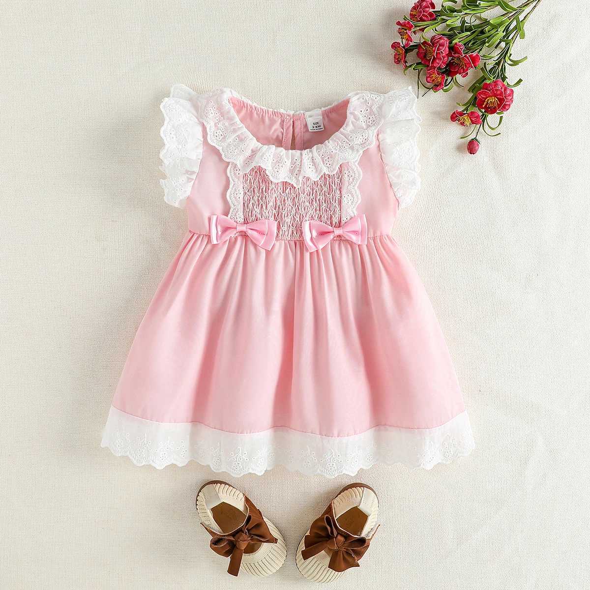 2025 Summer New Pink Ruffled Collar Doll Dress for Baby Girl Cute and Fashionable Princess Sleeveless Vest DressT260313-image-1097418488
