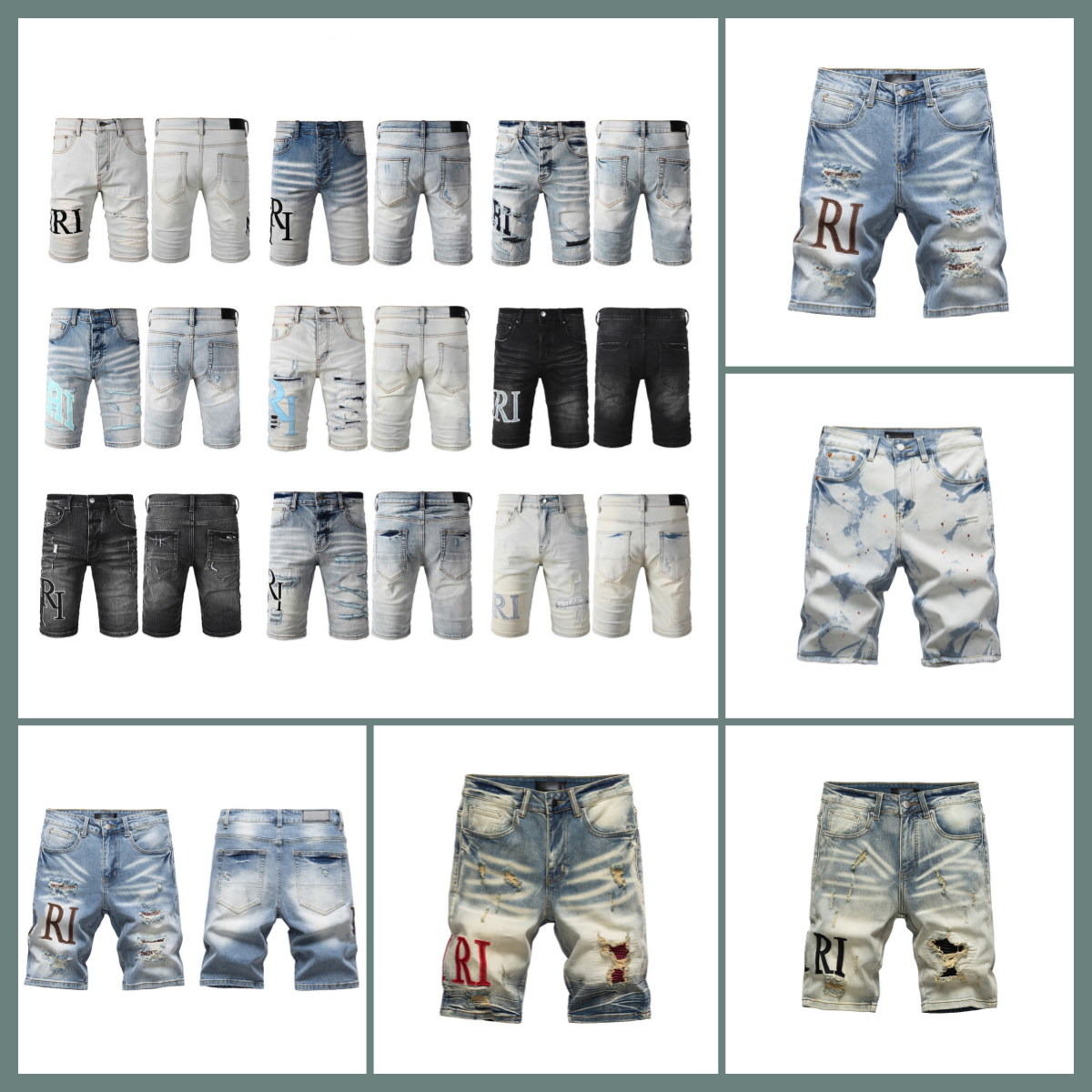 Men Jeans Mens Jeans Denim Shorts Designer trousers Hole Skinny Summer High Street Brand Embroidery Cotton Streetwear Top Quality Straight Leg Jorts
