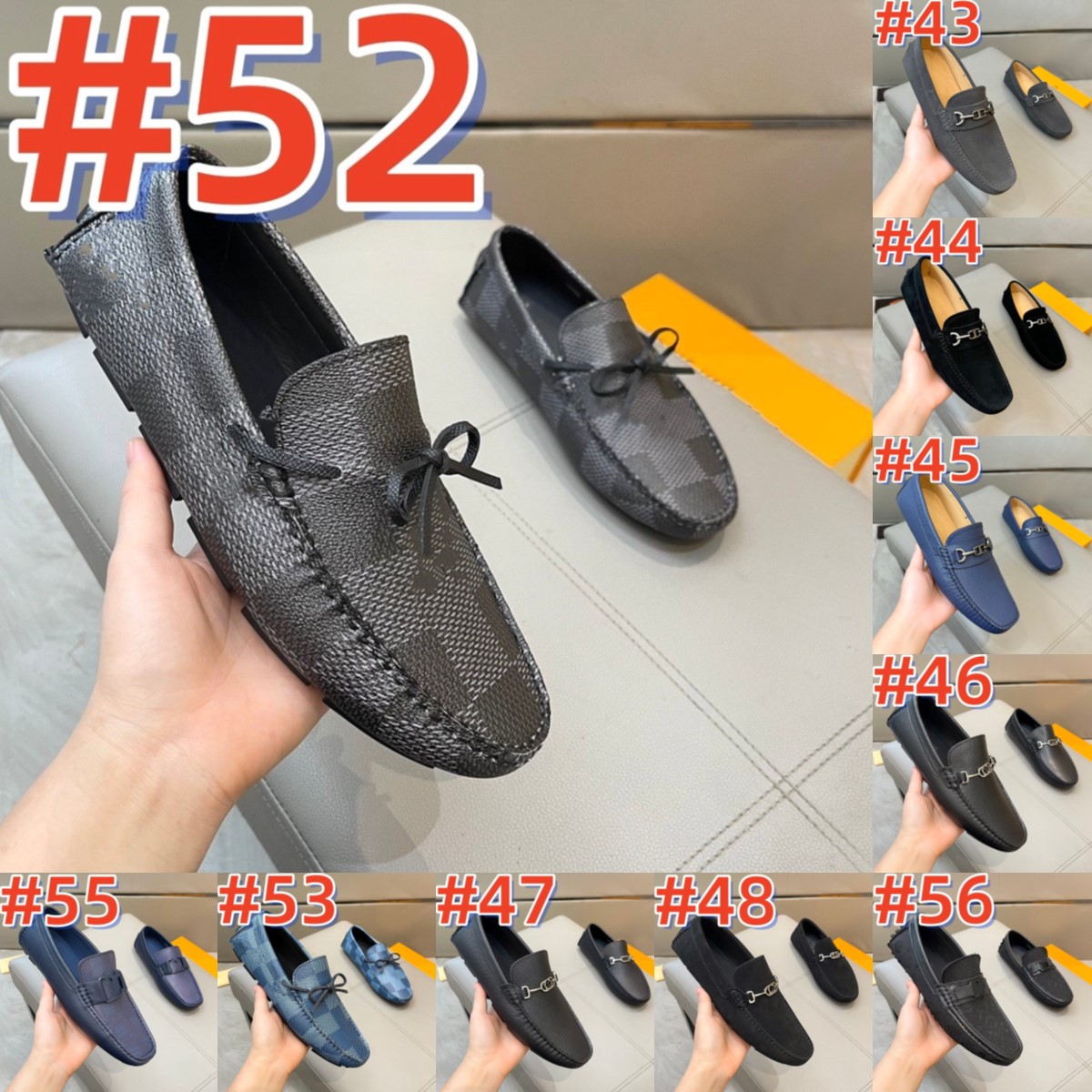 66model luxurious Loafers for Men 2026 New Handmade Moccasins Men Flats Casual REAL Leather Shoes Luxury Comfy Men's Designer Loafers Size 48 S