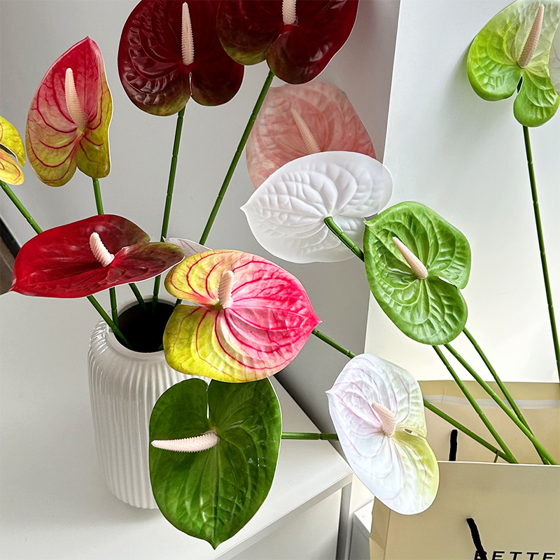 Artificial 3D Printing Anthurium Simulation Flower for Wedding Birthday Party Room Indoor Table Decoration DIY Floral Arrangements Vase Filler Ea-image-1097550689