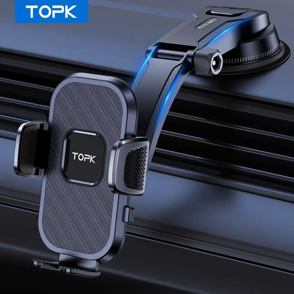 TOPK Strong Suction Cup Car Phone Holder Dashboard Windshield Mount for iPhone 17 16 15 Pro Max Samsung S25 S24 tra Xiai K260313-image-1097517476