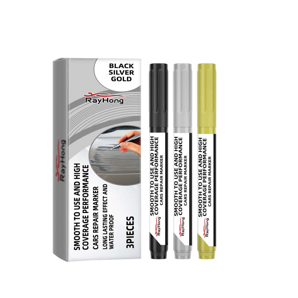 Rayhong Marker Paint Scratch Restoration Car Color Gold Silver Black Repair Pen S260313