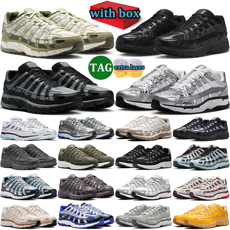 with box p6000 designer running shoes men women durable trainers p 6000 sneakers outdoor comfortable sports shoe Triple Black Phantom Brown white